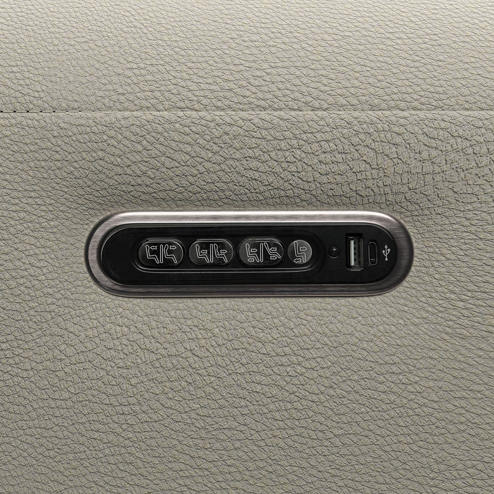 Arabella 3 Seater Recliner Console Sofa with Smart Screen in Bone China Leather 16