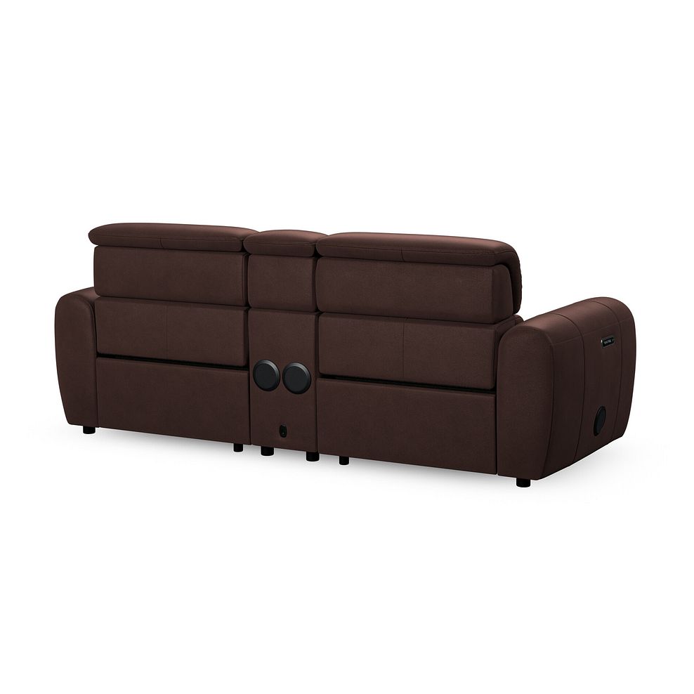 Arabella 3 Seater Recliner Console Sofa with Smart Screen in Chestnut Leather 8