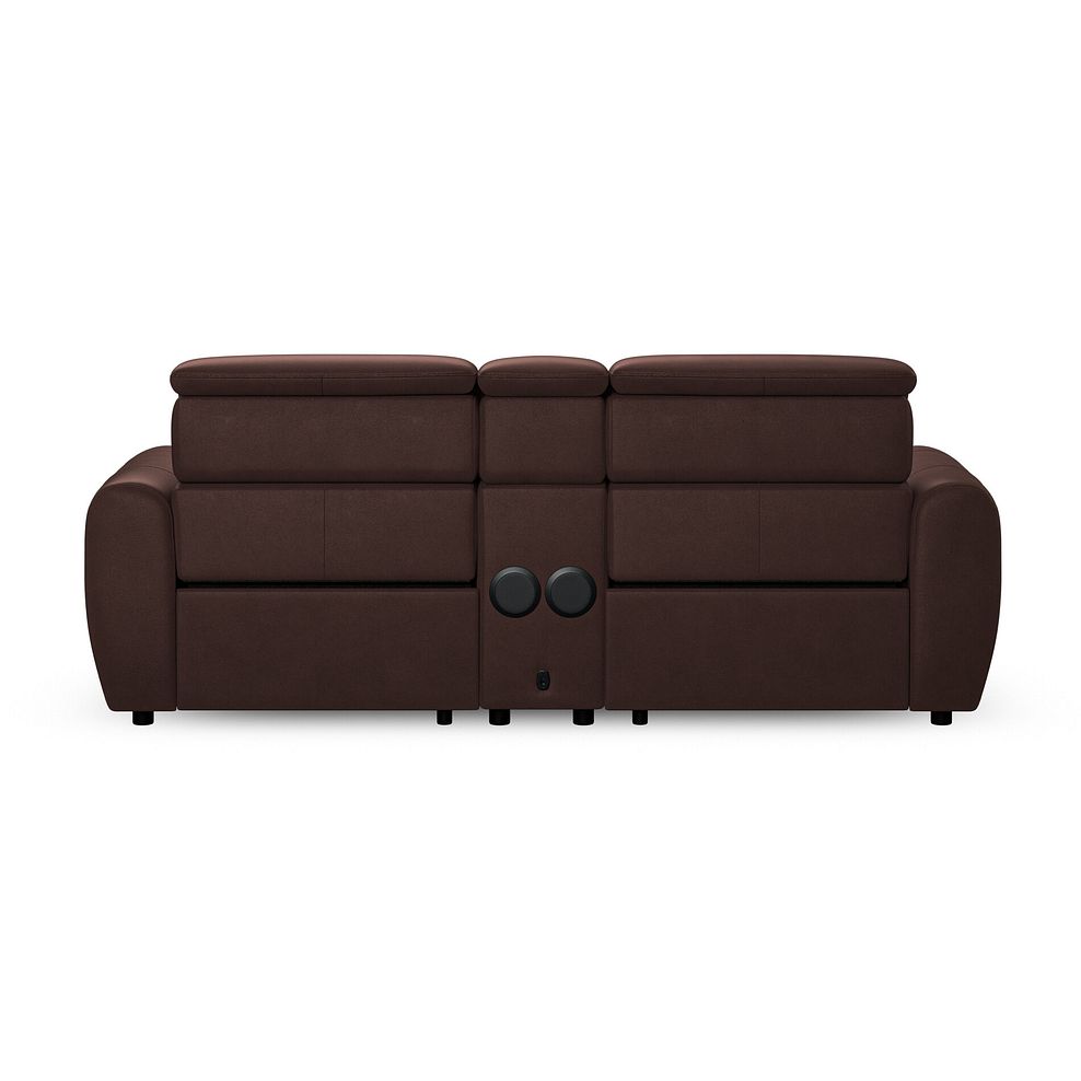 Arabella 3 Seater Recliner Console Sofa with Smart Screen in Chestnut Leather 9
