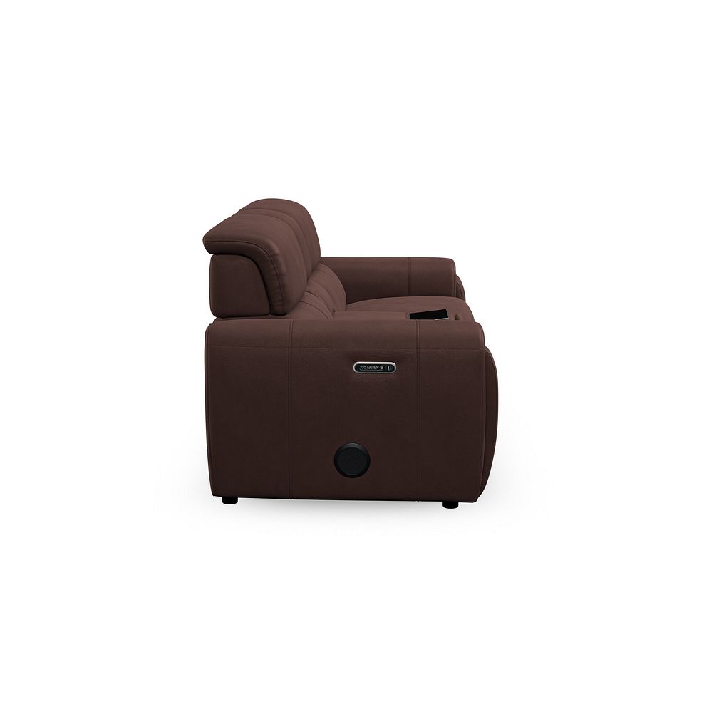 Arabella 3 Seater Recliner Console Sofa with Smart Screen in Chestnut Leather 10