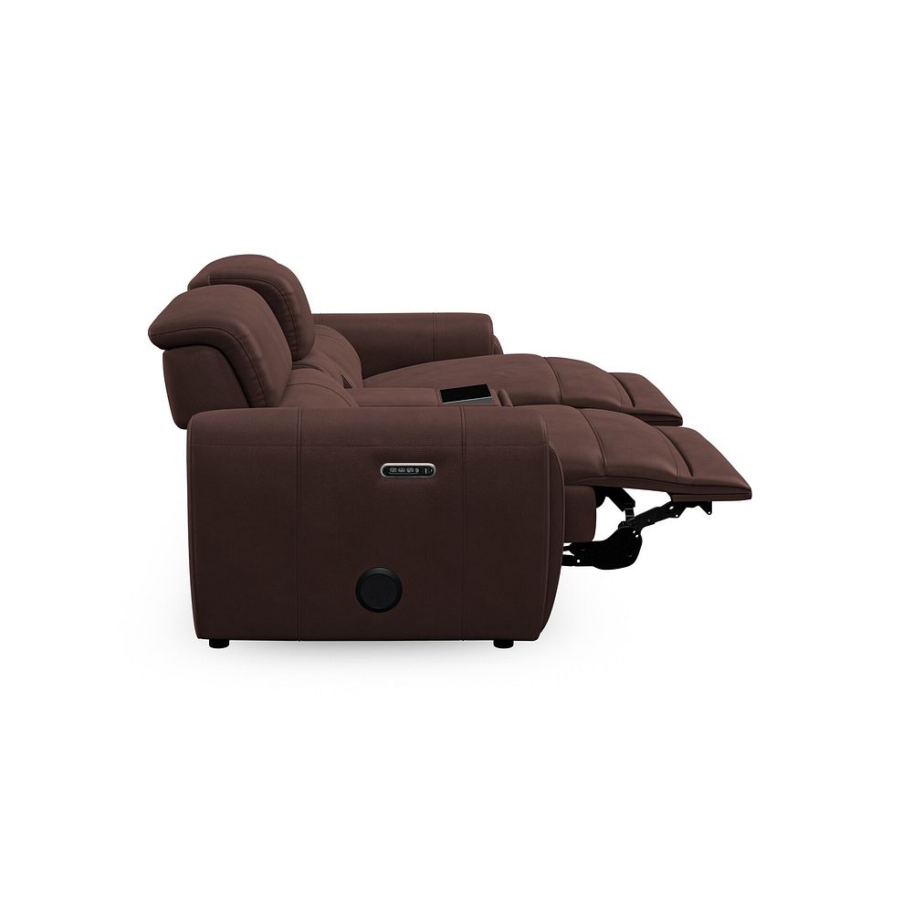 Arabella 3 Seater Recliner Console Sofa with Smart Screen in Chestnut Leather 11