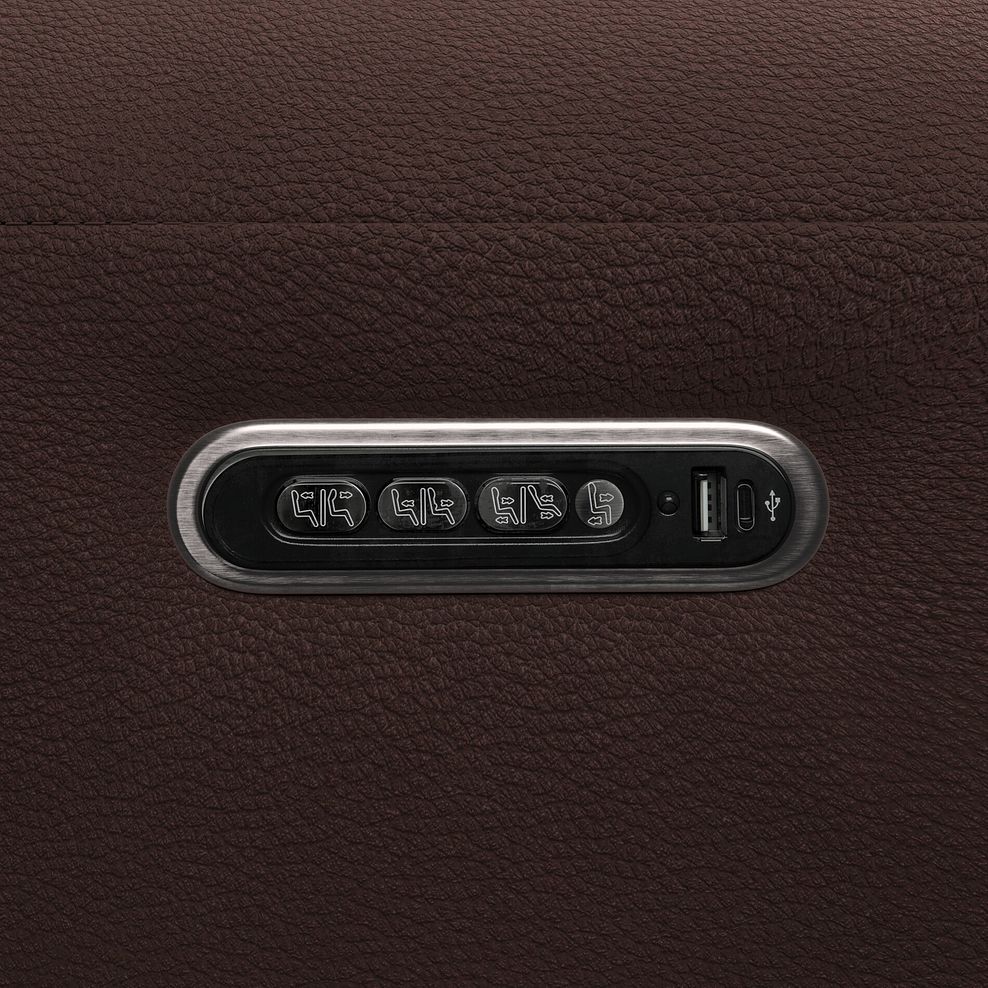 Arabella 3 Seater Recliner Console Sofa with Smart Screen in Chestnut Leather 16