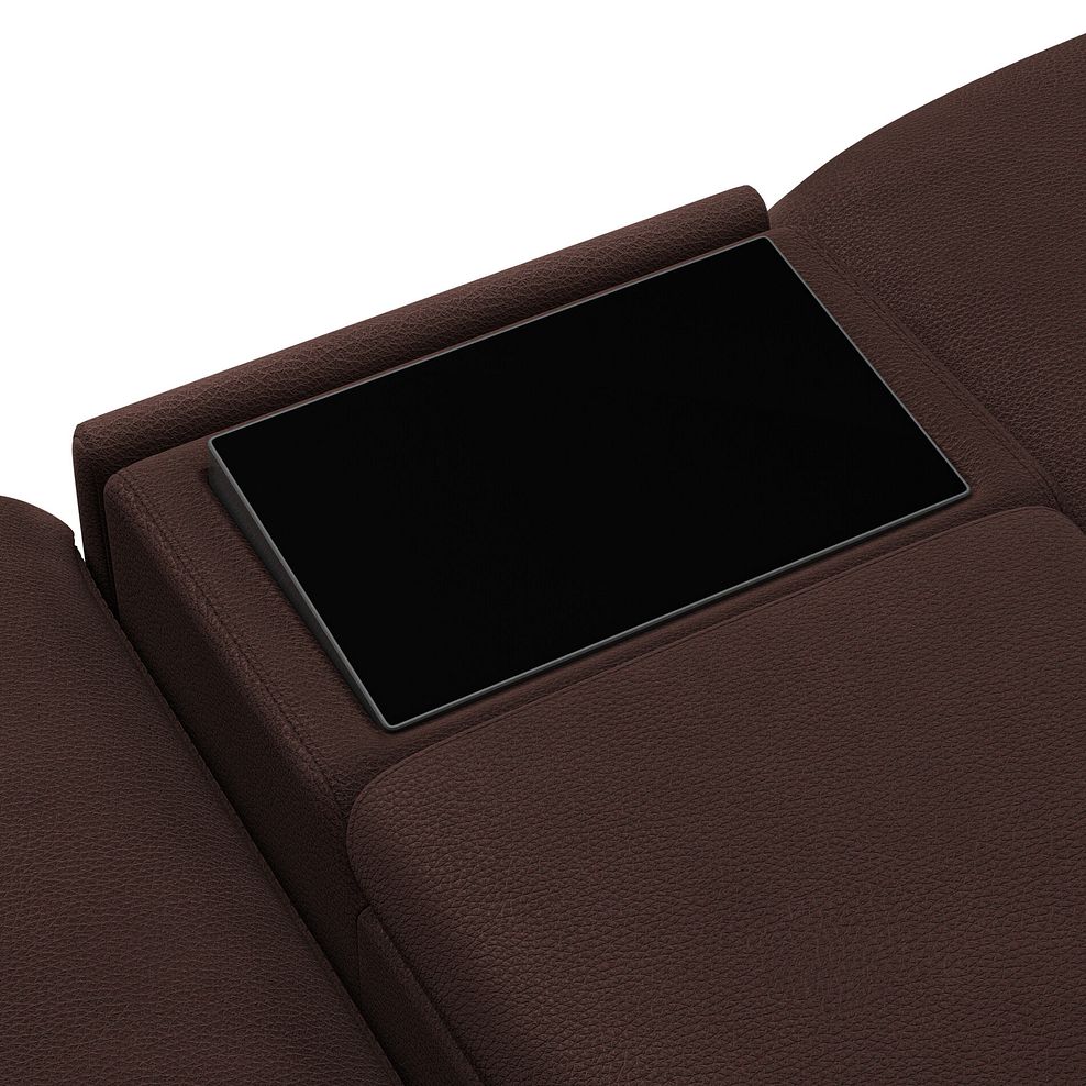Arabella 3 Seater Recliner Console Sofa with Smart Screen in Chestnut Leather 20