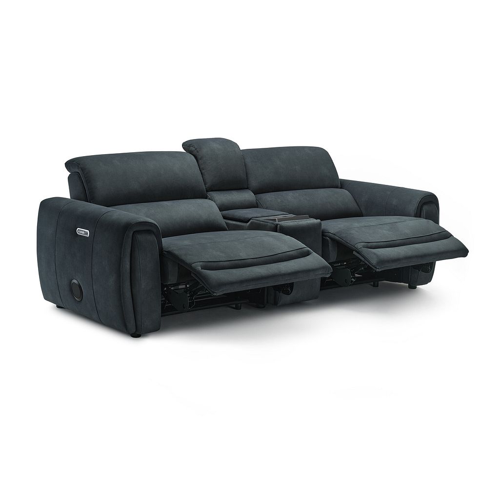 Arabella 2.5 Seater Recliner Console Sofa with Smart Screen in Dexter Shadow Fabric 14