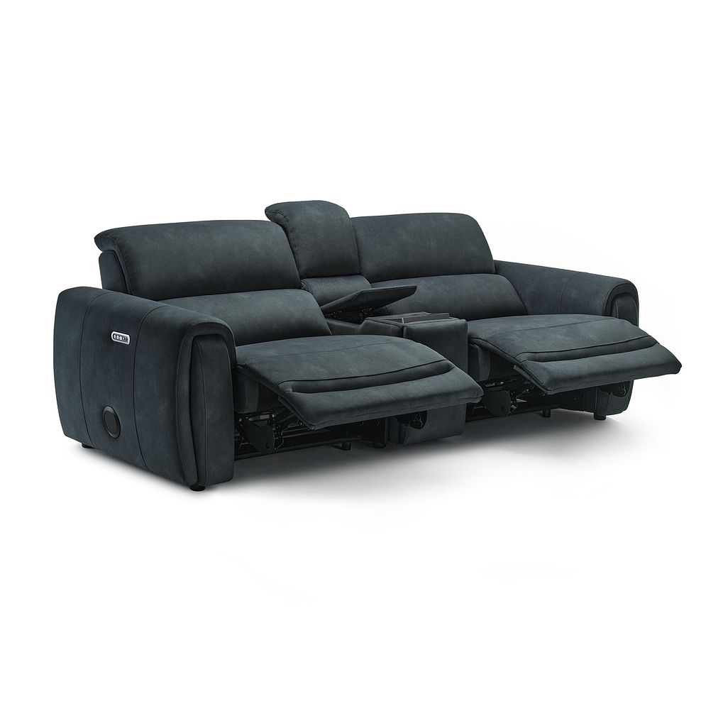 Arabella 2.5 Seater Recliner Console Sofa with Smart Screen in Dexter Shadow Fabric 15