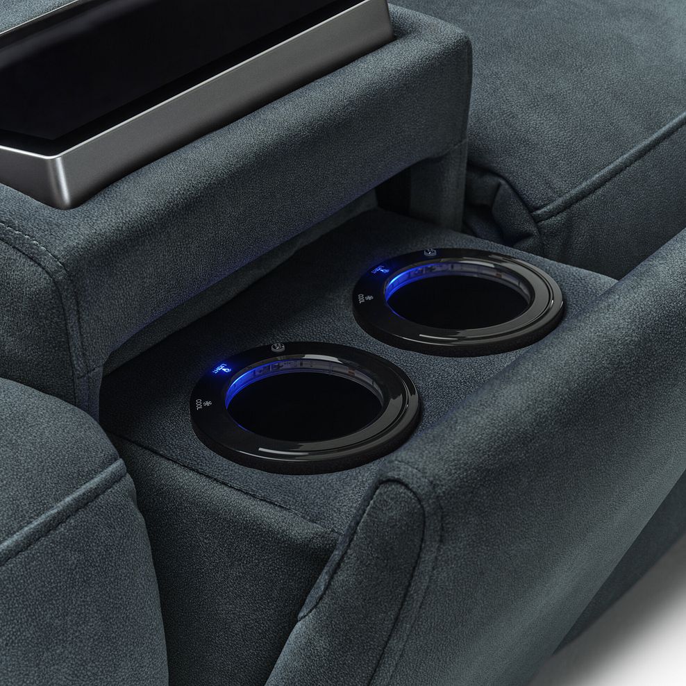 Arabella 2.5 Seater Recliner Console Sofa with Smart Screen in Dexter Shadow Fabric 24