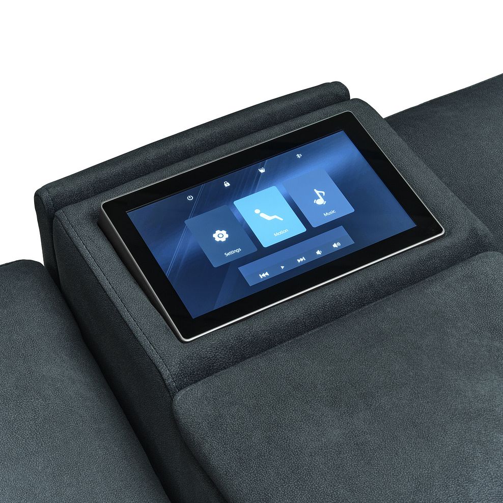 Arabella 2.5 Seater Recliner Console Sofa with Smart Screen in Dexter Shadow Fabric 17