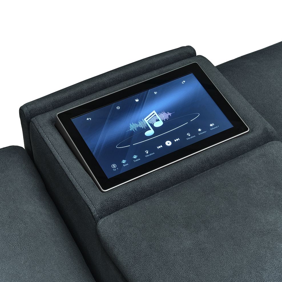 Arabella 2.5 Seater Recliner Console Sofa with Smart Screen in Dexter Shadow Fabric 18