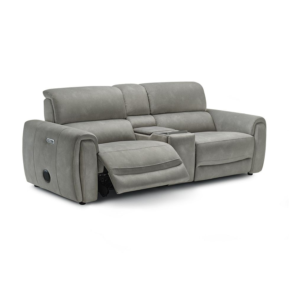 Arabella 2.5 Seater Recliner Console Sofa with Smart Screen in Dexter Stone Fabric 3