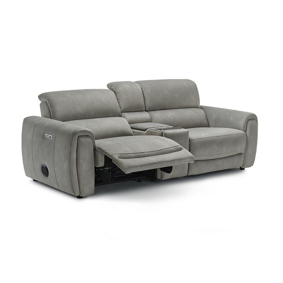 Arabella 2.5 Seater Recliner Console Sofa with Smart Screen in Dexter Stone Fabric 5