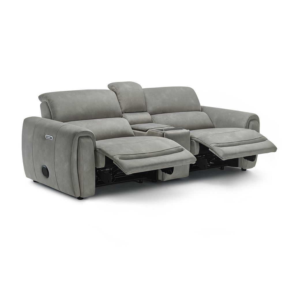 Arabella 2.5 Seater Recliner Console Sofa with Smart Screen in Dexter Stone Fabric 6