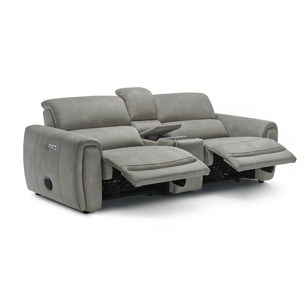Arabella 2.5 Seater Recliner Console Sofa with Smart Screen in Dexter Stone Fabric 7
