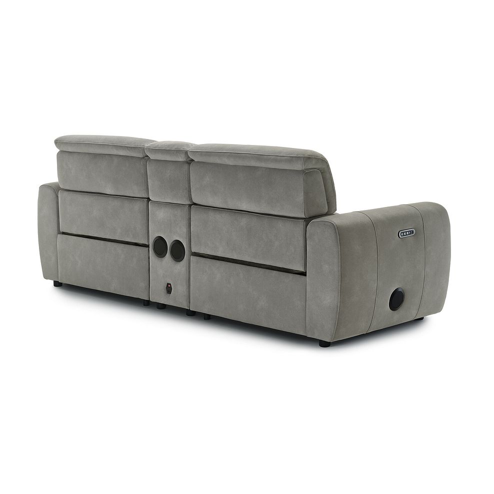 Arabella 2.5 Seater Recliner Console Sofa with Smart Screen in Dexter Stone Fabric 8