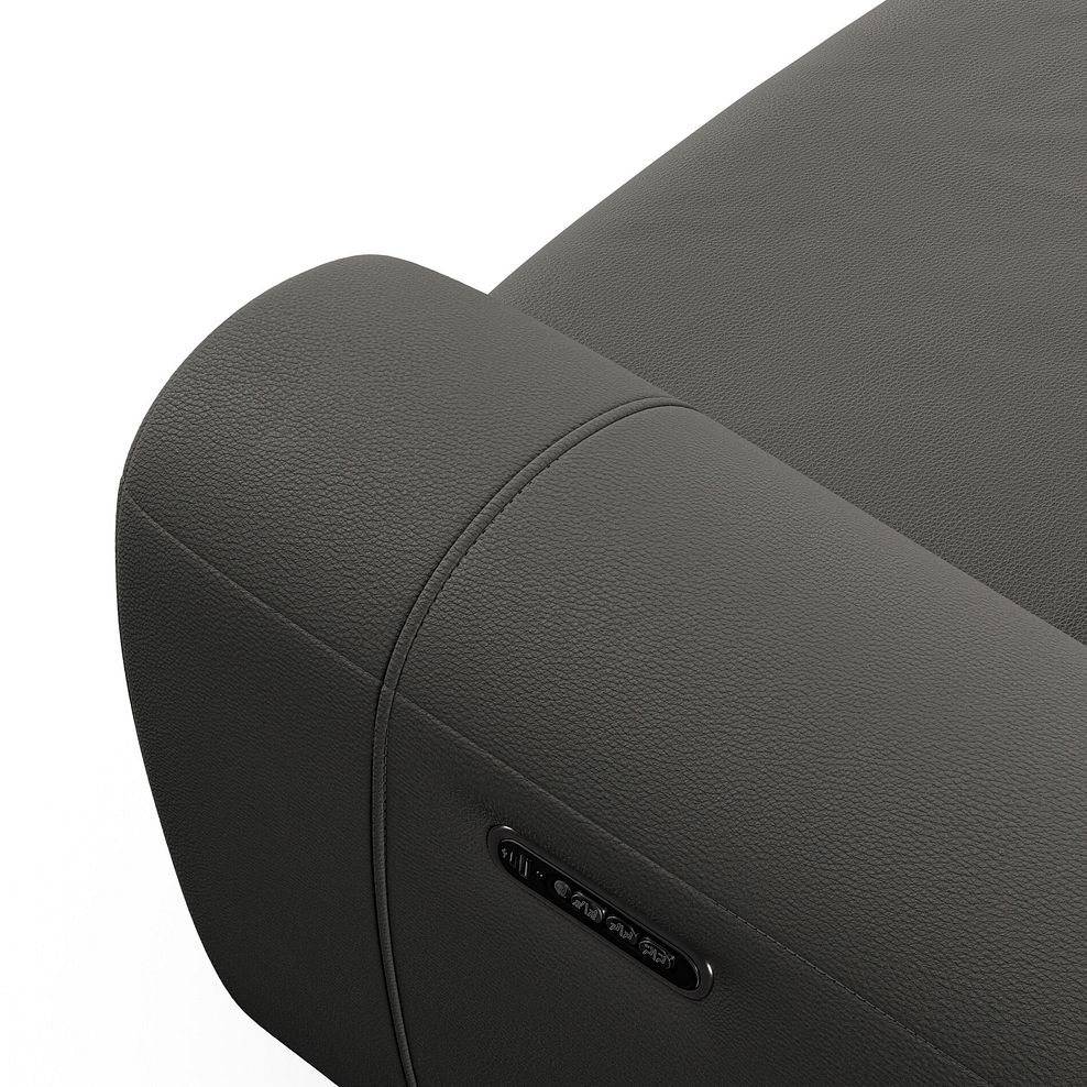 Arabella 3 Seater Recliner Console Sofa with Smart Screen in Elephant Grey Leather 12