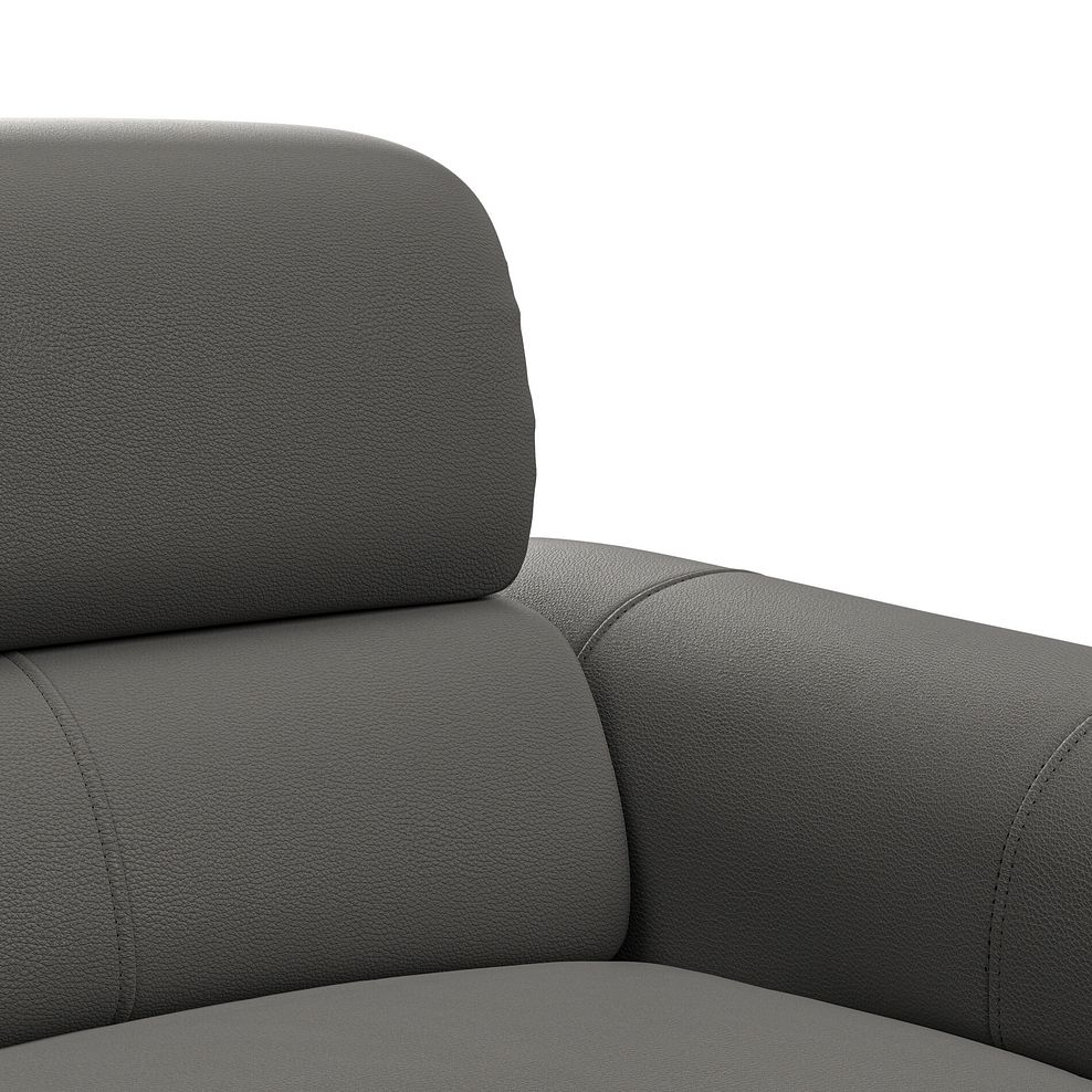 Arabella 3 Seater Recliner Console Sofa with Smart Screen in Elephant Grey Leather 15