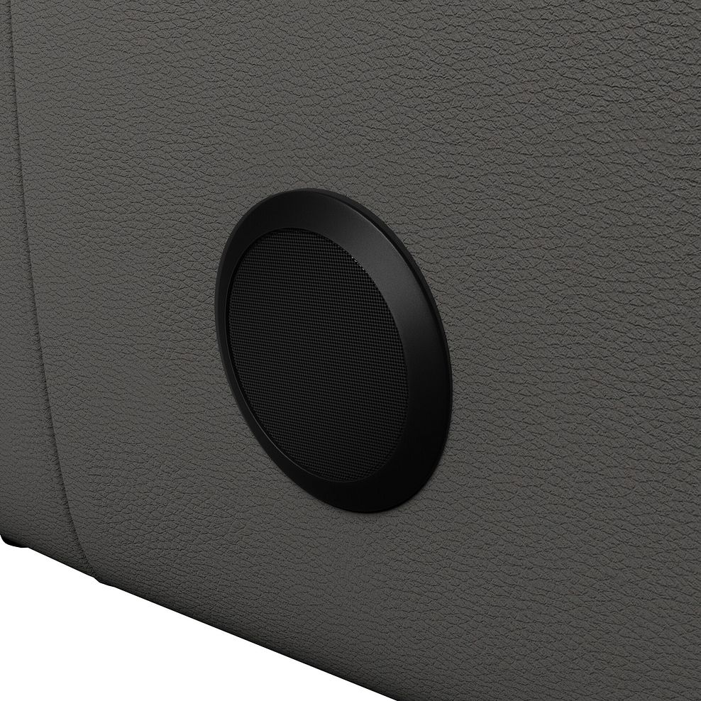 Arabella 3 Seater Recliner Console Sofa with Smart Screen in Elephant Grey Leather 18