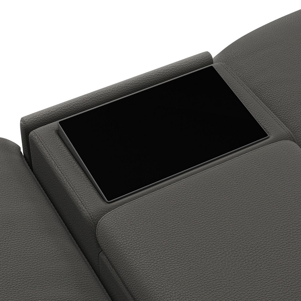 Arabella 3 Seater Recliner Console Sofa with Smart Screen in Elephant Grey Leather 20