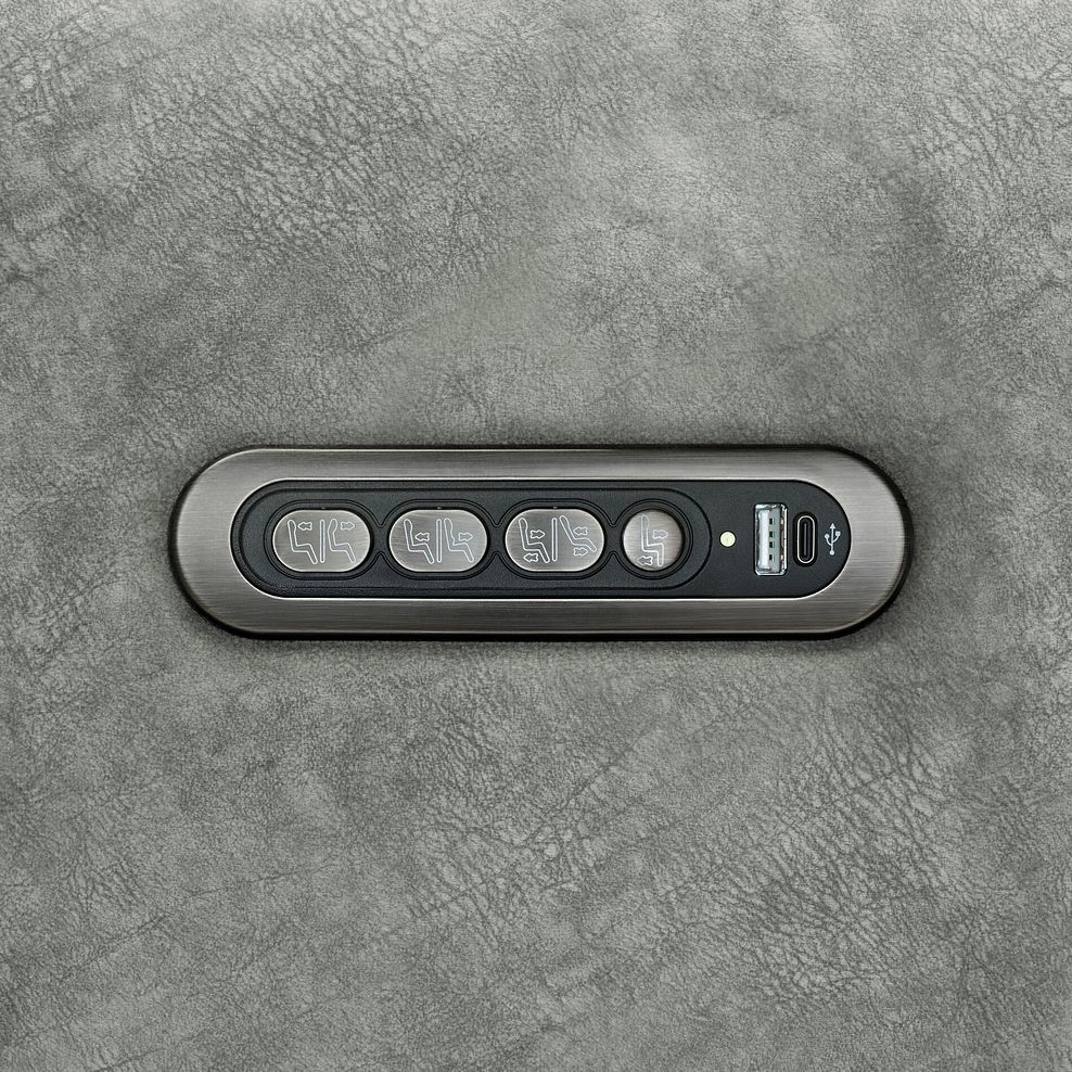 Arabella 2.5 Seater Recliner Console Sofa with Smart Screen in Marble Silver Fabric 7