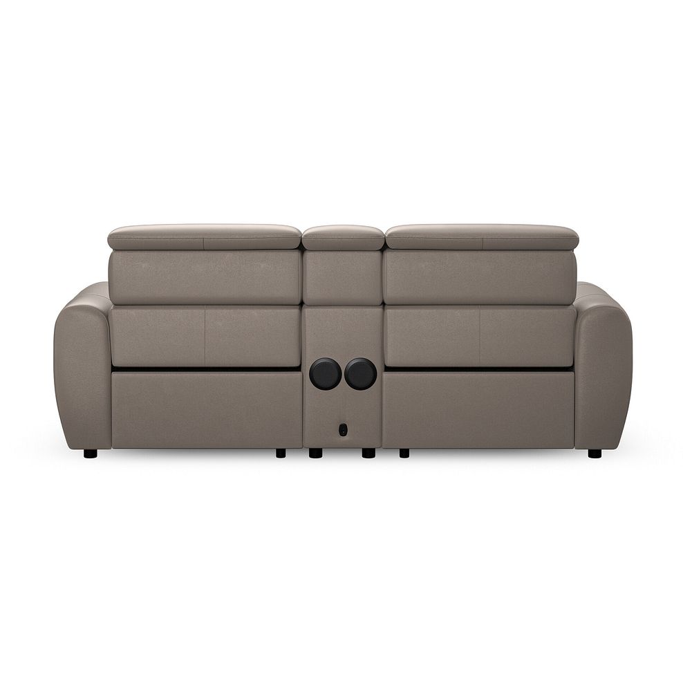 Arabella 3 Seater Recliner Console Sofa with Smart Screen in Oyster Leather 9