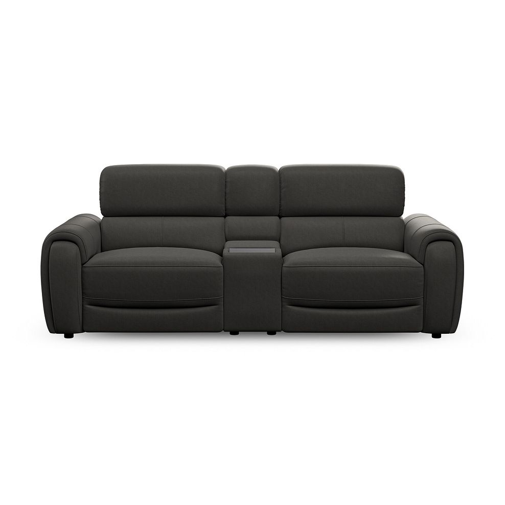 Arabella 3 Seater Recliner Console Sofa with Smart Screen in Storm Leather 7