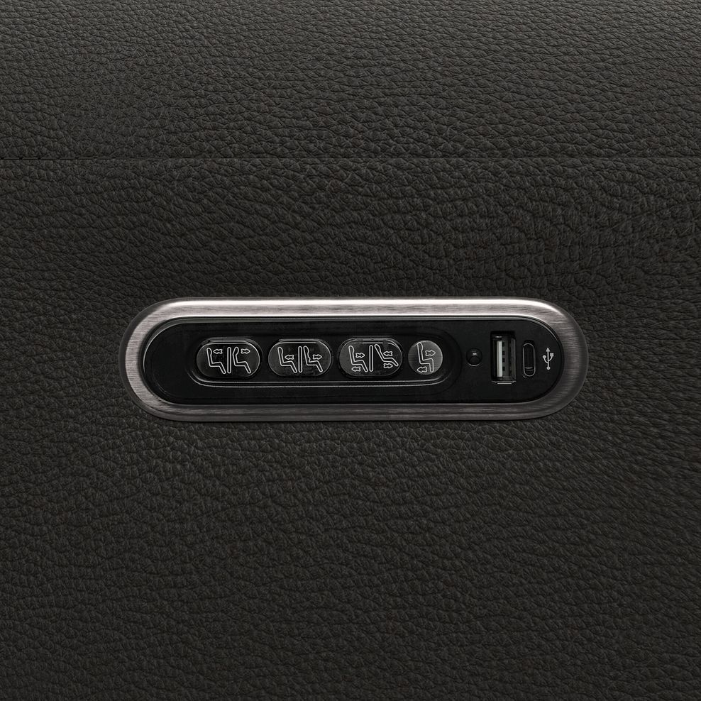 Arabella 3 Seater Recliner Console Sofa with Smart Screen in Storm Leather 17