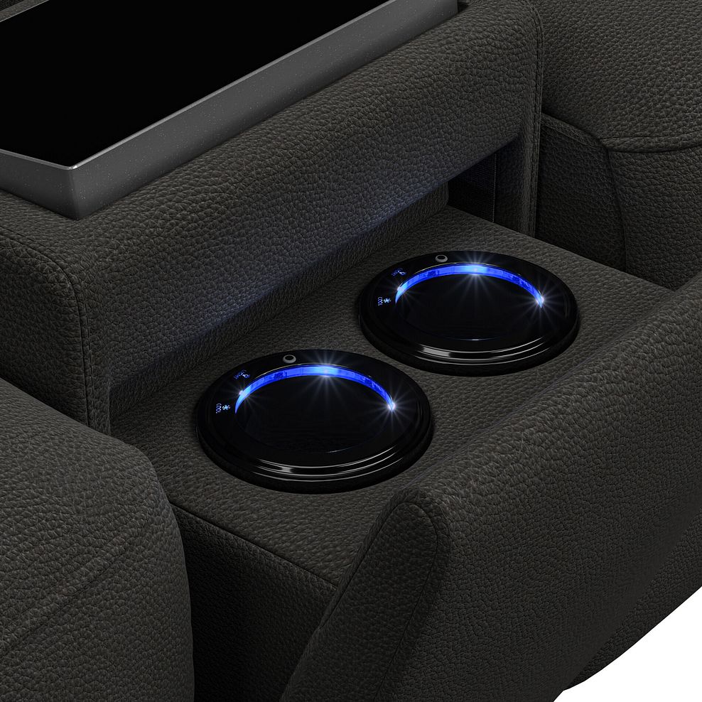 Arabella 3 Seater Recliner Console Sofa with Smart Screen in Storm Leather 20