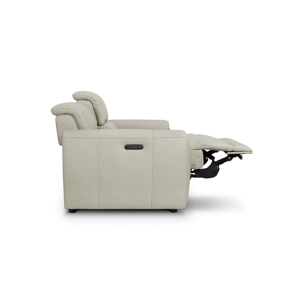 Arabella 3 Seater Power Recliner Sofa in Bone China Leather 9