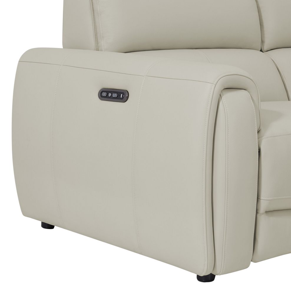 Arabella 3 Seater Power Recliner Sofa in Bone China Leather 10