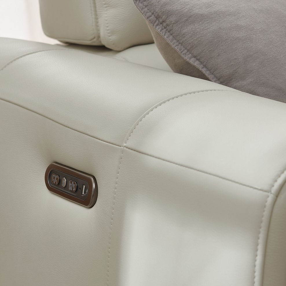 Arabella 3 Seater Power Recliner Sofa in Bone China Leather 6