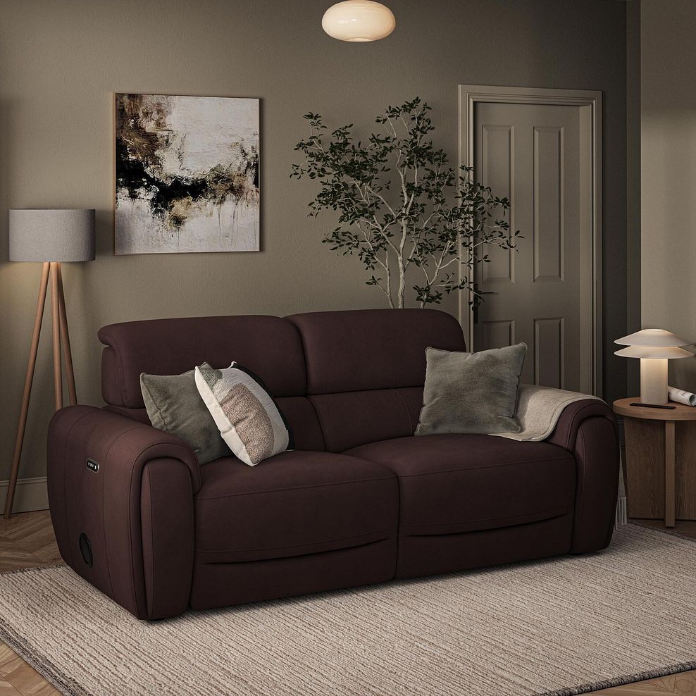 Arabella 3 Seater Power Recliner Sofa in Chestnut Leather 1