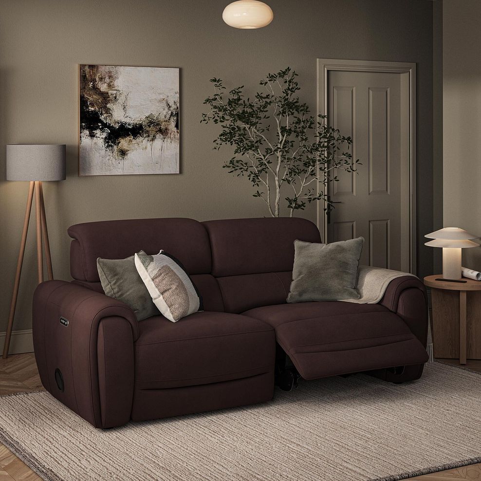 Arabella 3 Seater Power Recliner Sofa in Chestnut Leather 2