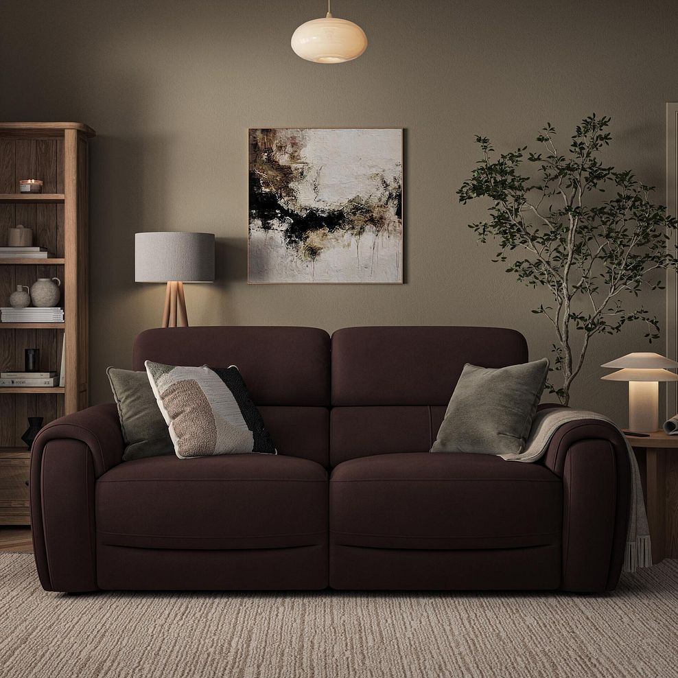Arabella 3 Seater Power Recliner Sofa in Chestnut Leather 3
