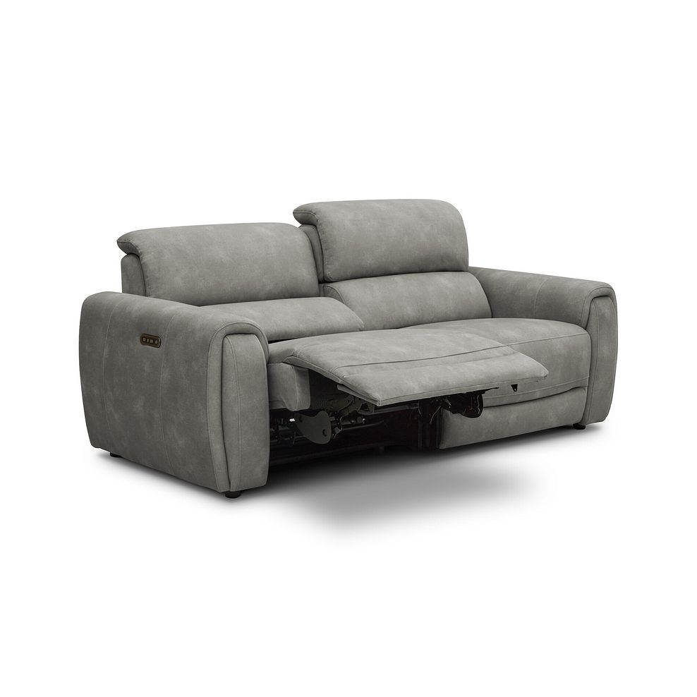 Arabella 3 Seater Power Recliner Sofa in Dexter Stone Fabric 3