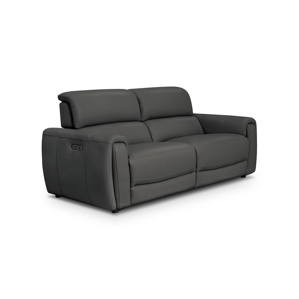 Arabella 3 Seater Power Recliner Sofa in Elephant Grey Leather 1