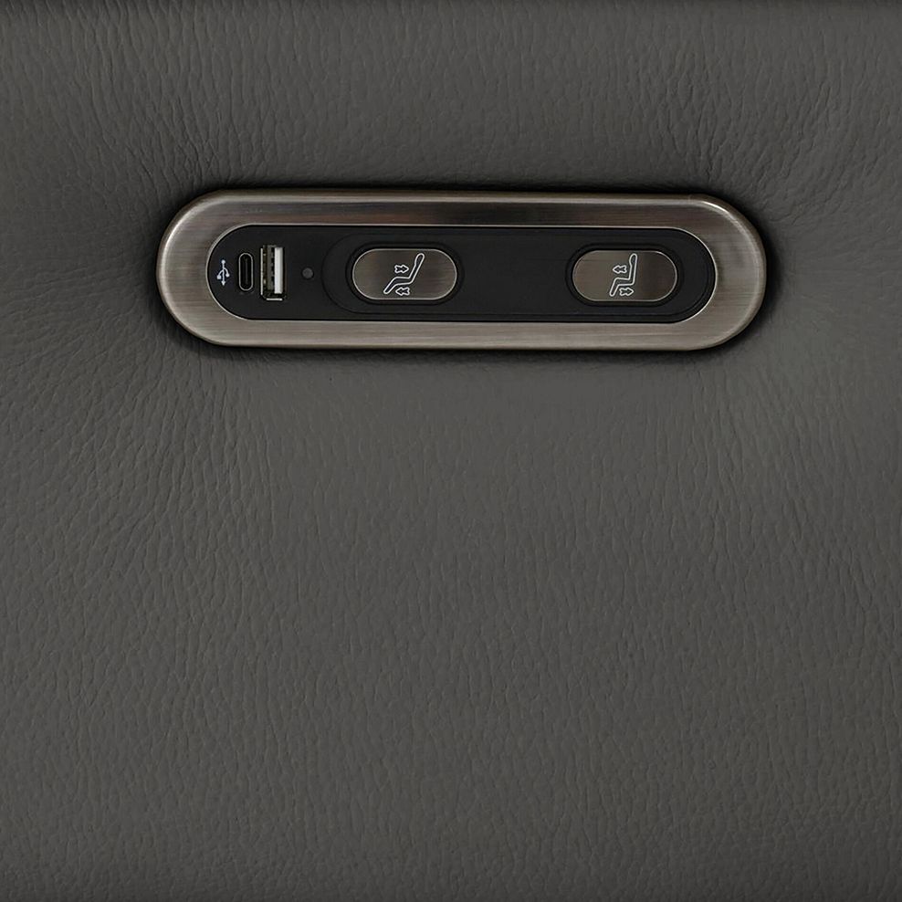 Arabella 3 Seater Power Recliner Sofa in Elephant Grey Leather 10