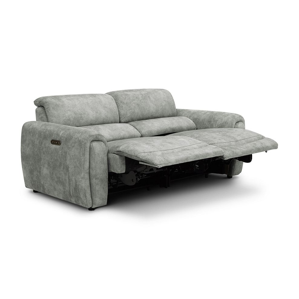 Arabella 3 Seater Power Recliner Sofa in Marble Silver Fabric 4