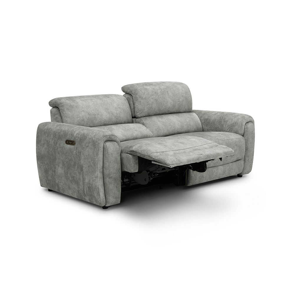 Arabella 3 Seater Power Recliner Sofa in Marble Silver Fabric 3