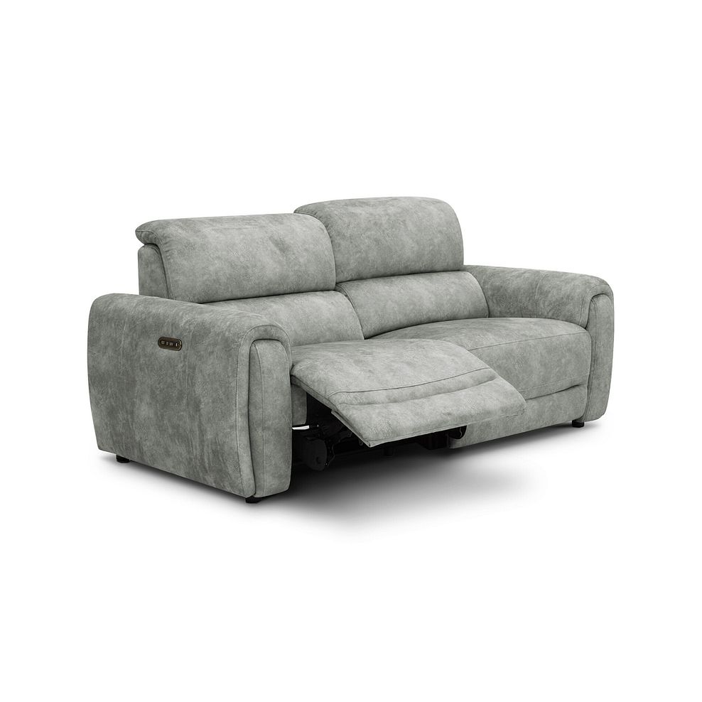 Arabella 3 Seater Power Recliner Sofa in Marble Silver Fabric 2