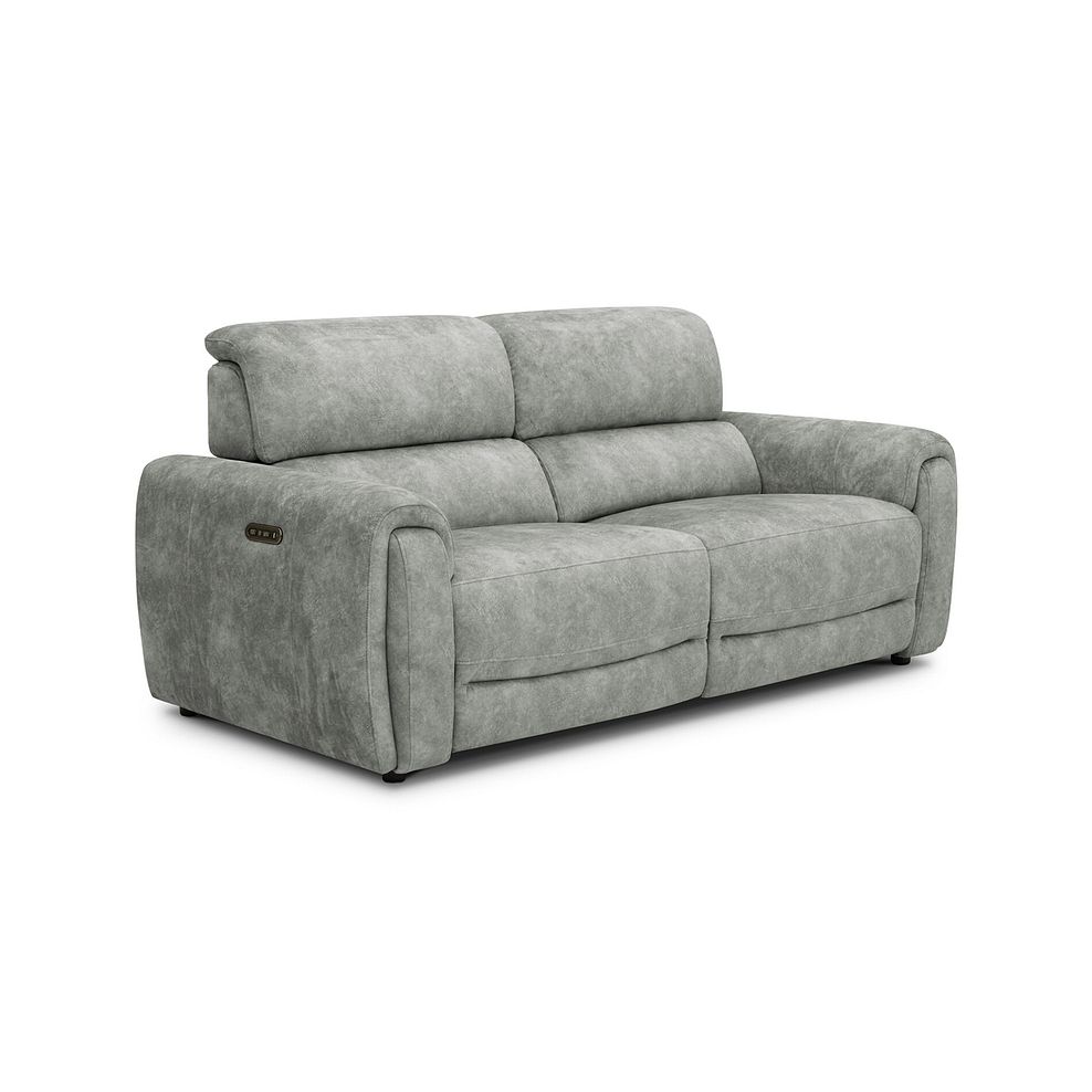 Arabella 3 Seater Power Recliner Sofa in Marble Silver Fabric 1