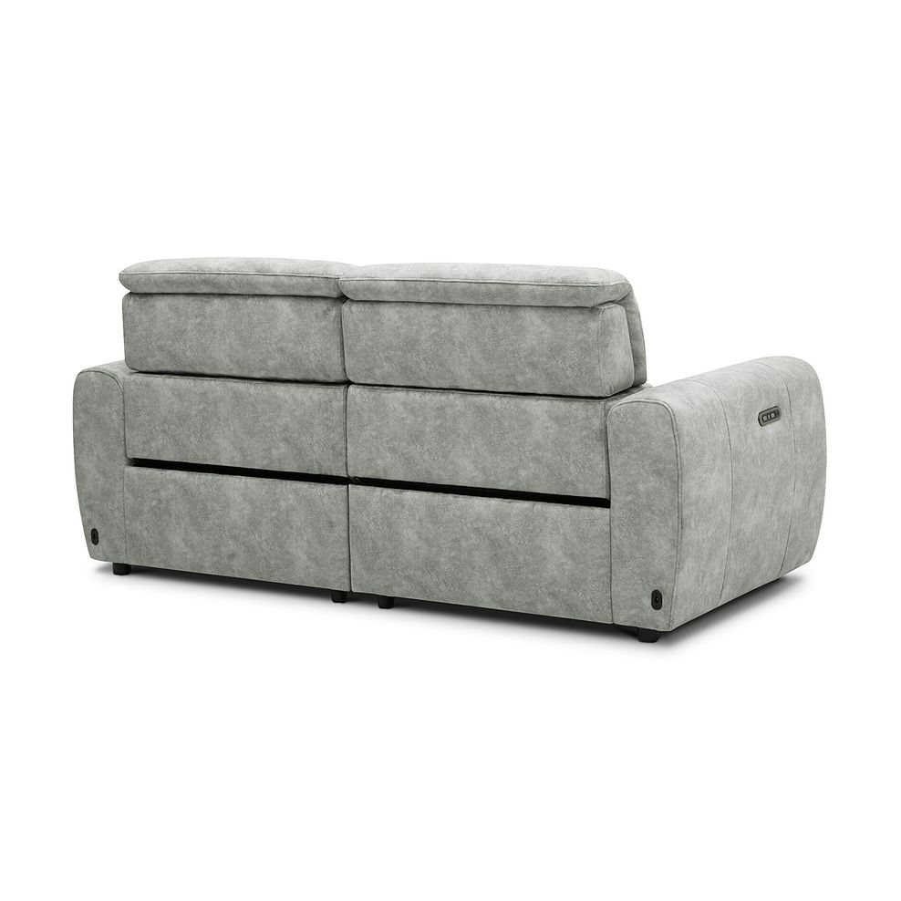 Arabella 3 Seater Power Recliner Sofa in Marble Silver Fabric 7