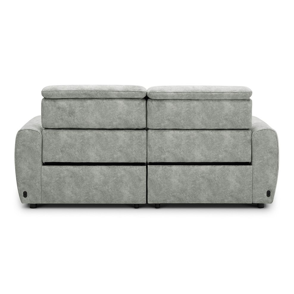 Arabella 3 Seater Power Recliner Sofa in Marble Silver Fabric 6