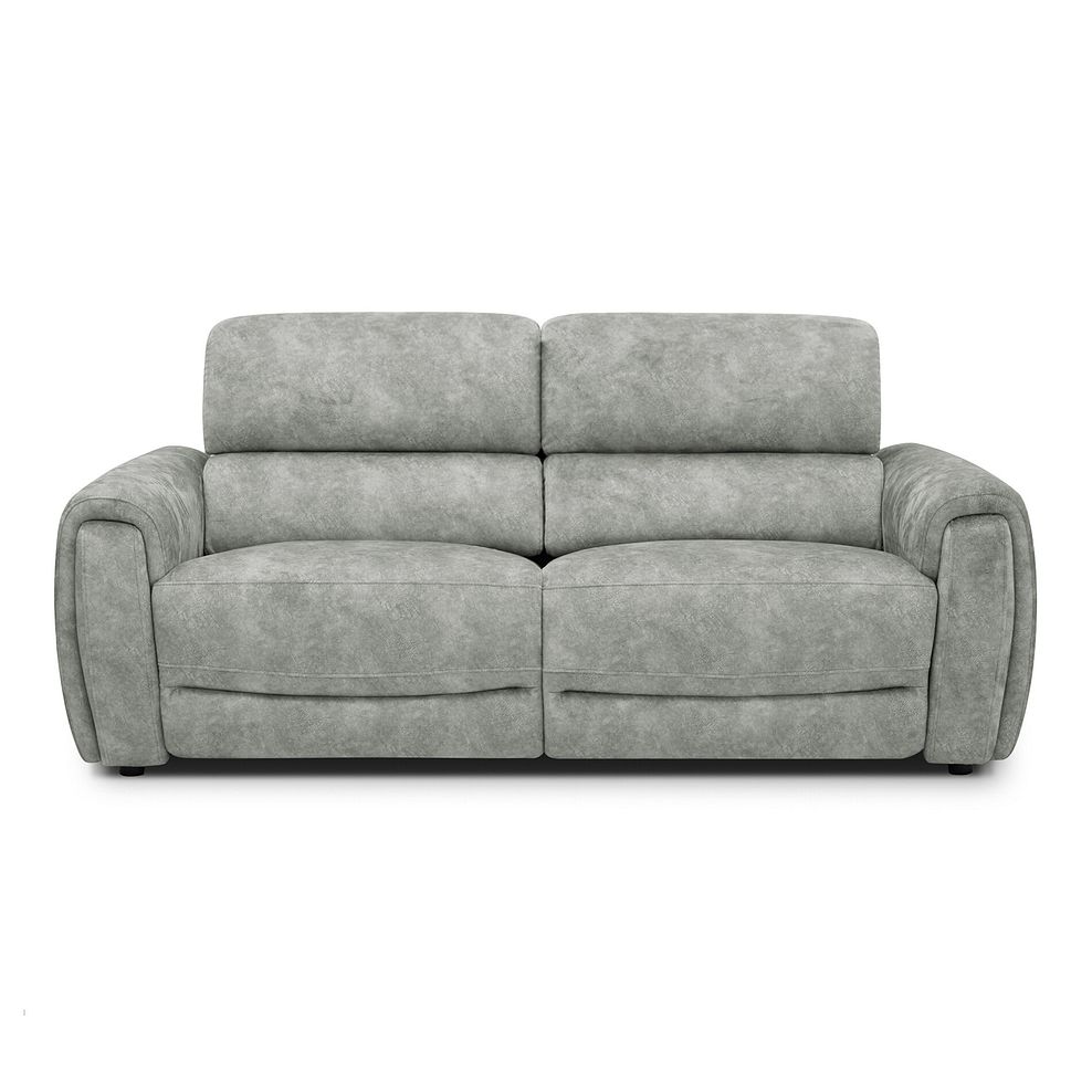 Arabella 3 Seater Power Recliner Sofa in Marble Silver Fabric 5