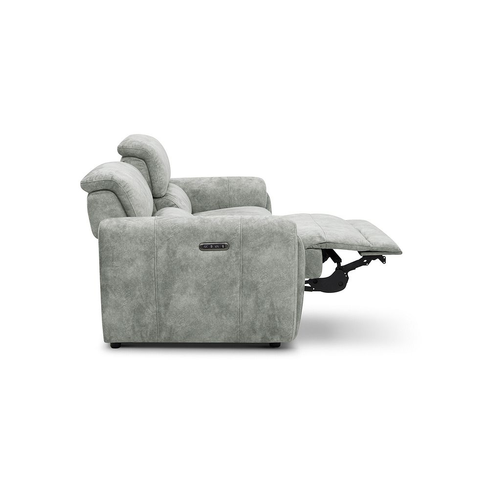 Arabella 3 Seater Power Recliner Sofa in Marble Silver Fabric 9