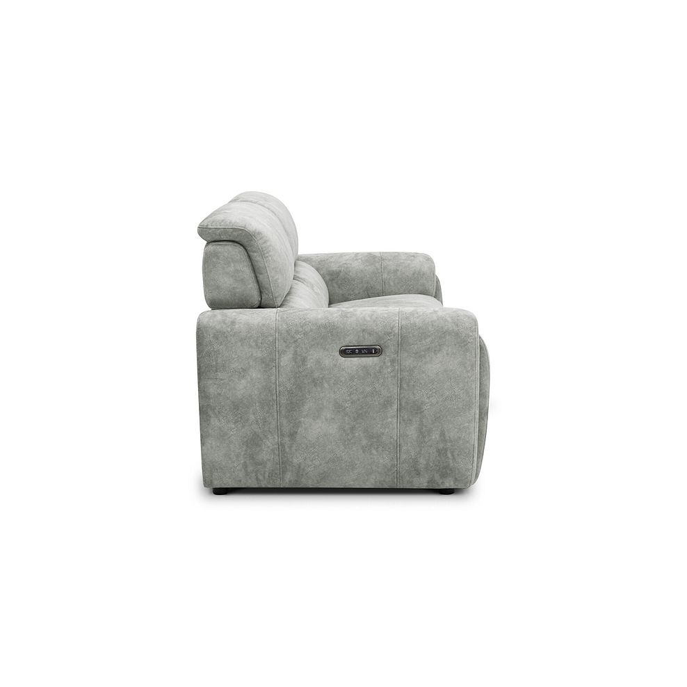 Arabella 3 Seater Power Recliner Sofa in Marble Silver Fabric 8