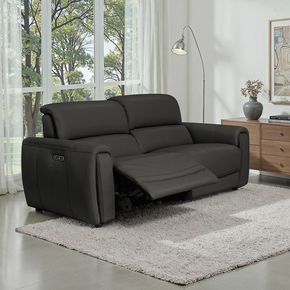 Arabella 3 Seater Power Recliner Sofa in Storm Leather 1