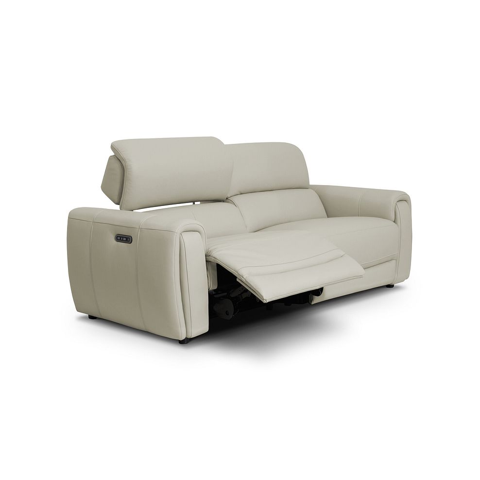 Arabella 3 Seater Power Recliner Sofa with Adjustable Power Headrest in Bone China Leather 6