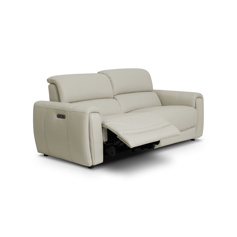 Arabella 3 Seater Power Recliner Sofa with Adjustable Power Headrest in Bone China Leather 5