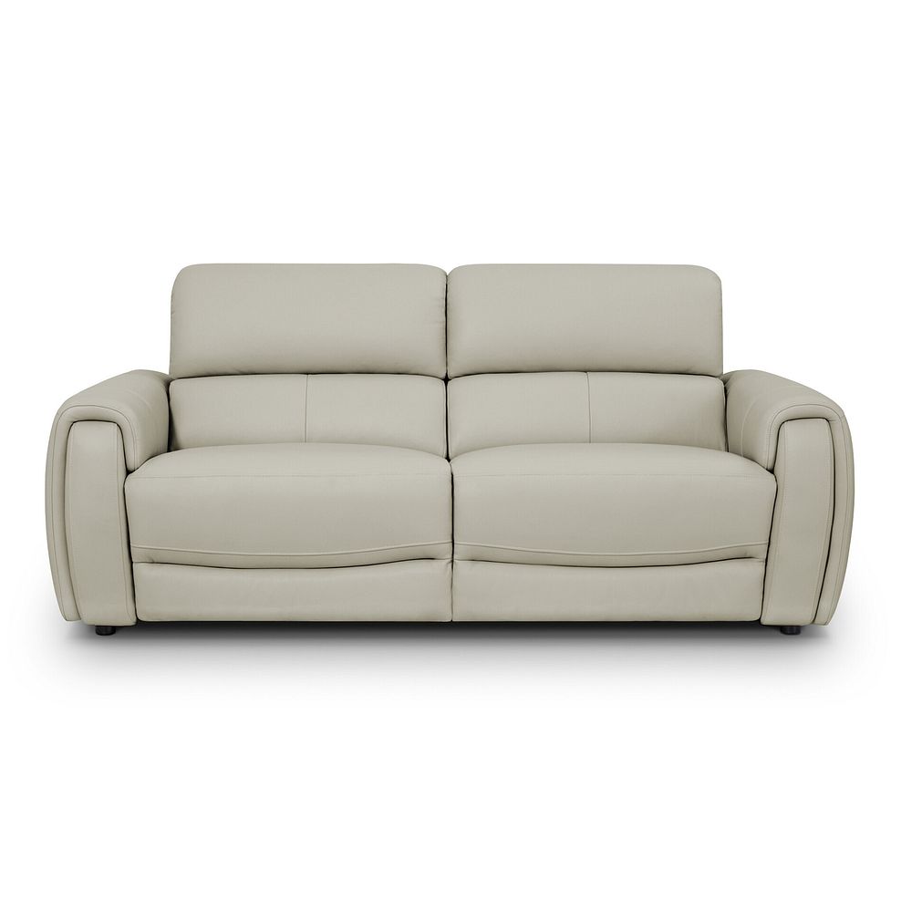 Arabella 3 Seater Power Recliner Sofa with Adjustable Power Headrest in Bone China Leather 8