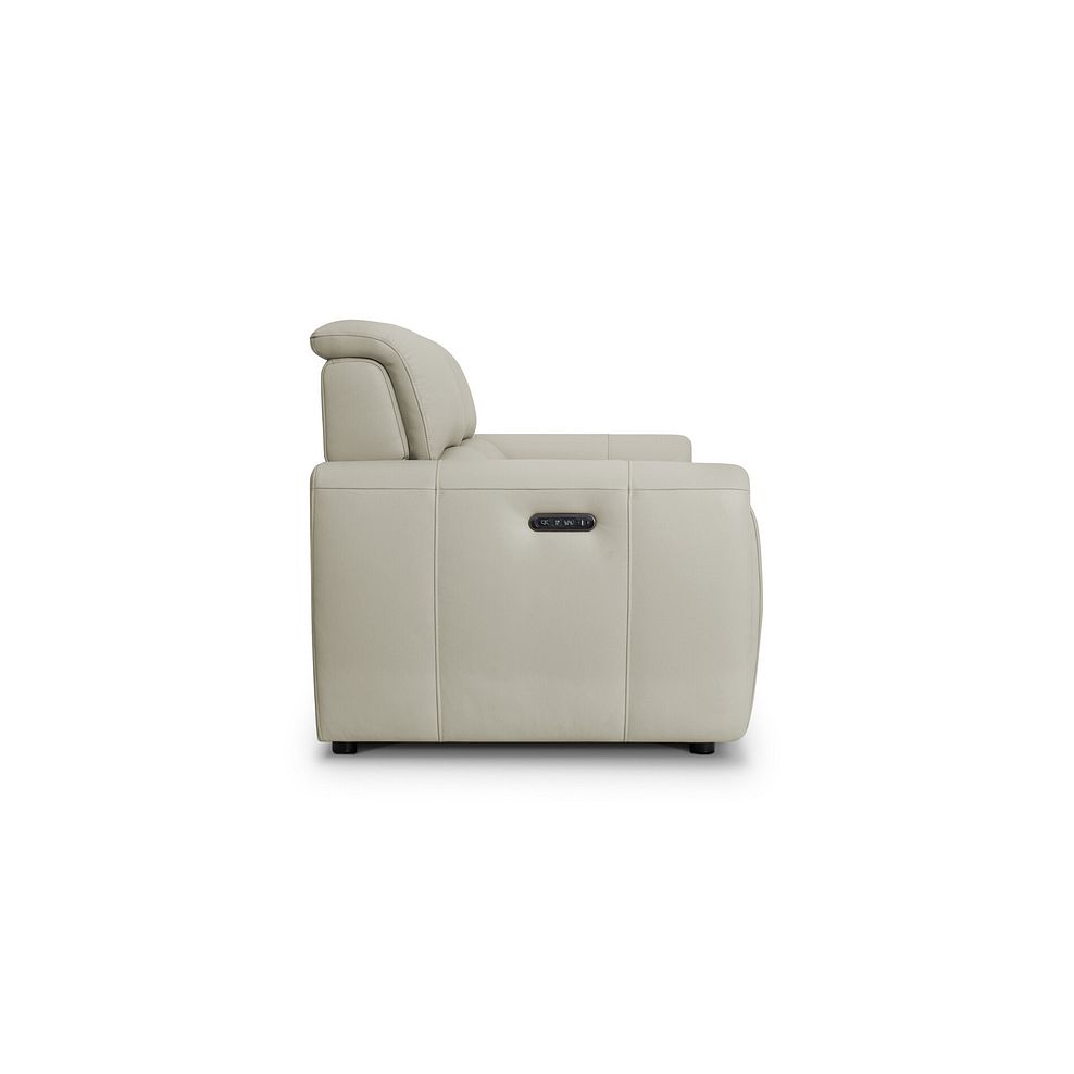 Arabella 3 Seater Power Recliner Sofa with Adjustable Power Headrest in Bone China Leather 9