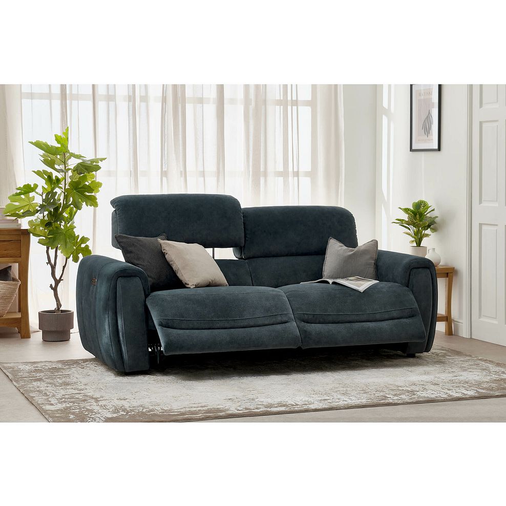 Arabella 3 Seater Power Recliner Sofa with Adjustable Power Headrest in Dexter Shadow Fabric 1